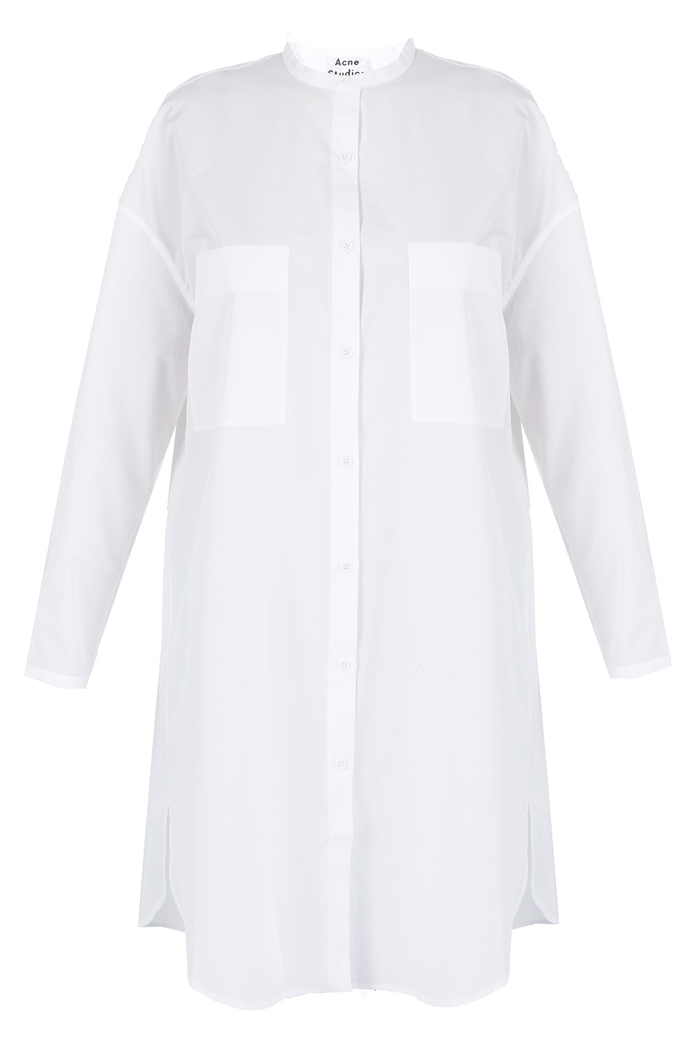 Acne Studios Long oversize band collar shirt | Women's Clothing